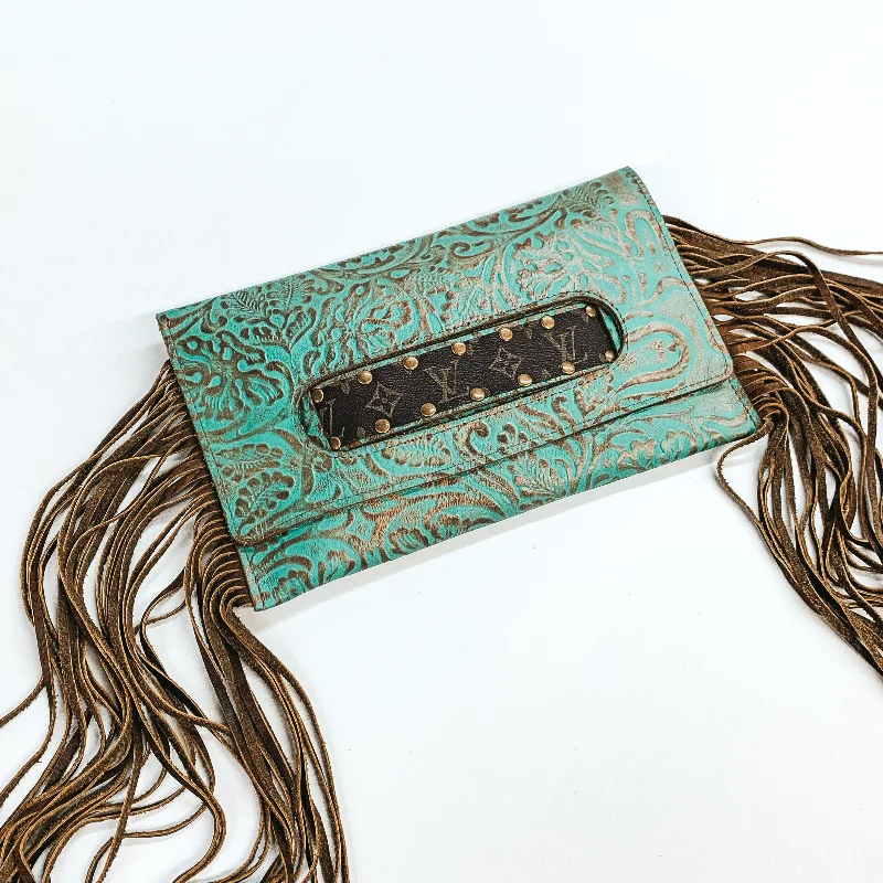  Statement Bags At Unbelievable Discounts – Shop TodayKeep It Gypsy | Sloan Turquoise Clutch with Genuine Leather Fringe
