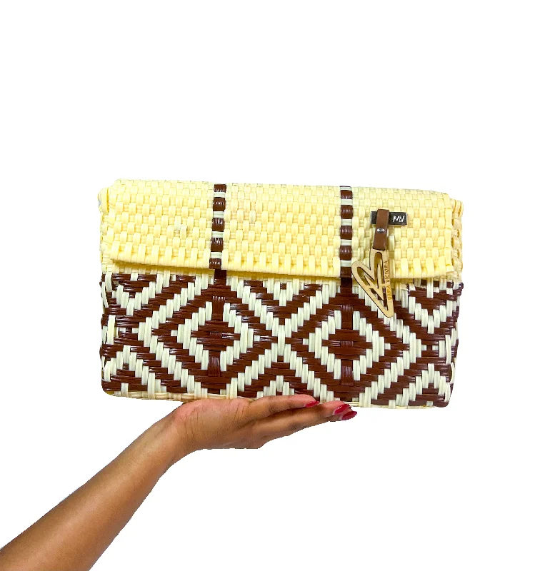  High-Fashion Handbags At Reduced CostsMaria Victoria | Mocha Clutch | Upcycled, Handwoven, Multicolor Clutch Wallet