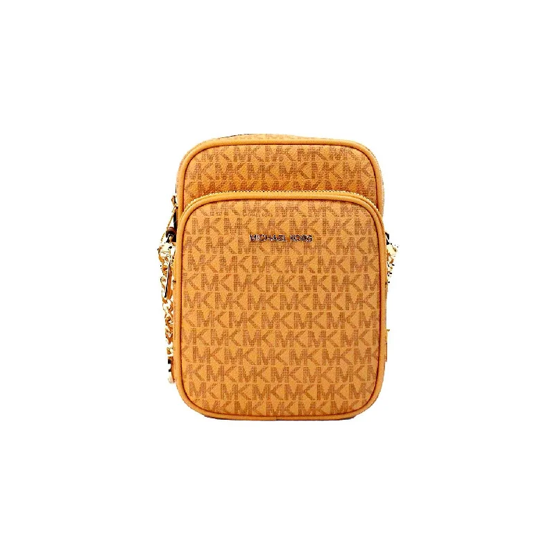 Elegant Bags, Limited Stock AvailableMichael Kors Jet Set Cider PVC Flight Leather North South Chain Crossbody Bag Elegant Bags, Limited Stock AvailableMichael Kors Jet Set Cider PVC Flight Leather North South Chain Crossbody Bag