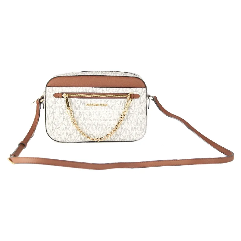  Trendy Handbags, Limited-Time SaleMichael Kors Jet Set Item Large East West Signature Leather Zip Chain Crossbody Handbag