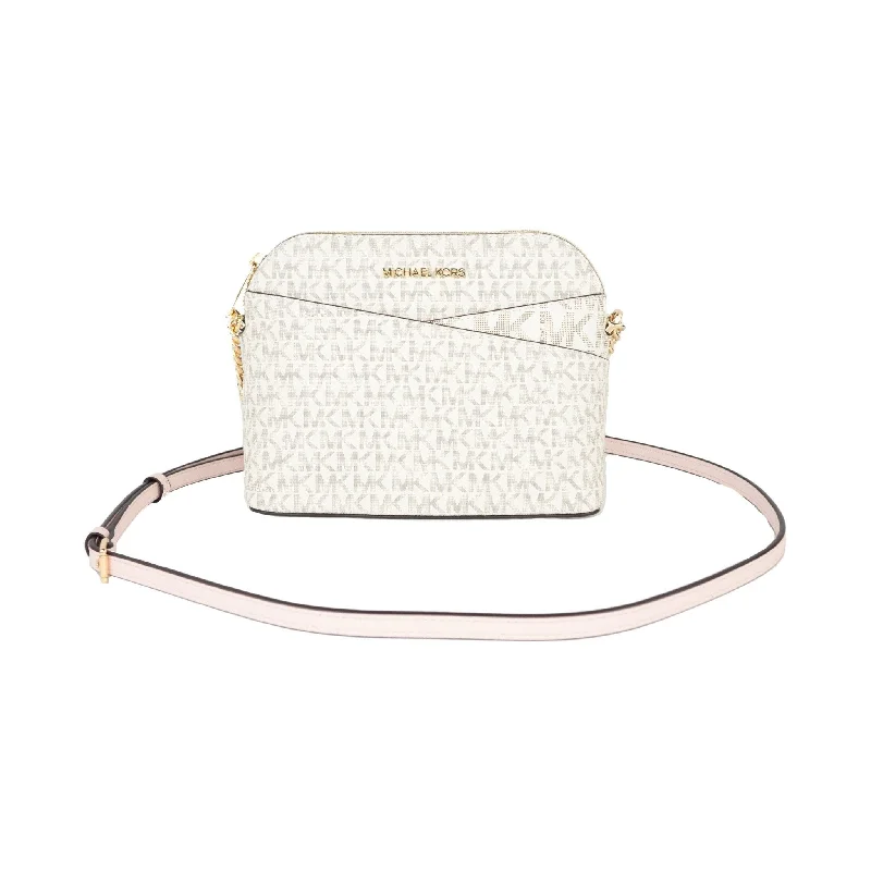 Statement Bags, Shop TodayMichael Kors Jet Set Travel Medium Leather X Cross Dome Crossbody Handbag (Vanilla Signature/Powder Blush) Statement Bags, Shop TodayMichael Kors Jet Set Travel Medium Leather X Cross Dome Crossbody Handbag (Vanilla Signature/Powder Blush)