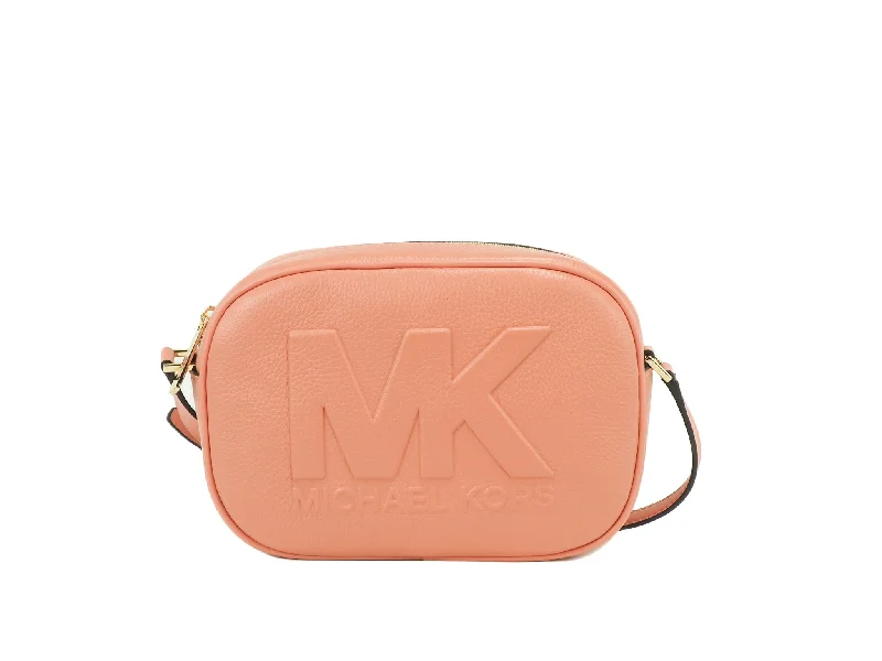  Timeless Handbags Now At Special DiscountsMichael Kors Jet Set Travel Medium Sherbert Leather Oval Camera Crossbody Bag