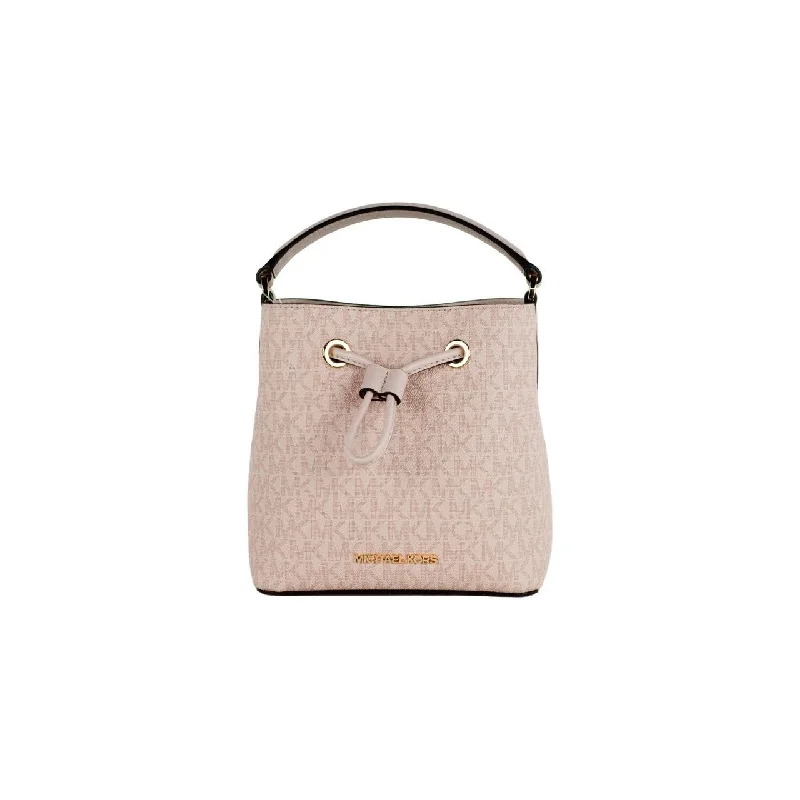  Fashion-Forward Bags At Exclusive Promotional PricesMichael Kors Suri Small Dark Powder Blush Signature PVC Bucket Crossbody Handbag