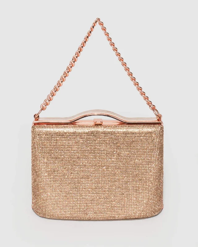  Luxury Totes At The Lowest Prices Of The SeasonRose Gold Tullia Chain Clutch Bag