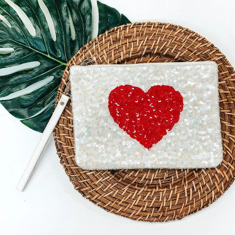  Shop Stylish Bags At Unbeatable PricesSequin Red Heart Clutch in White