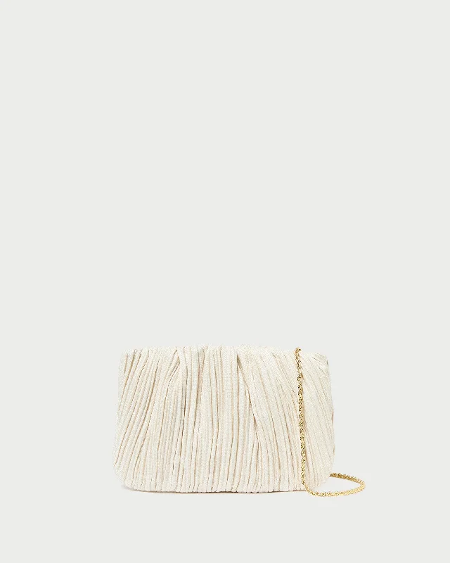  Classic And Modern Handbags Now More AffordableBrit Cream Flat Pleated Clutch