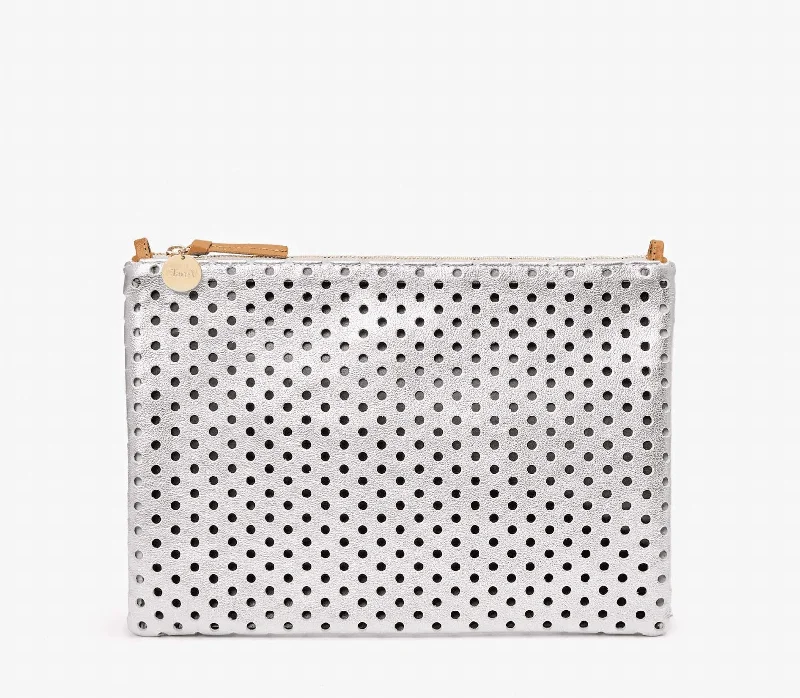  Affordable Elegance, Grab Yours NowFlat Clutch With Tabs In Silver