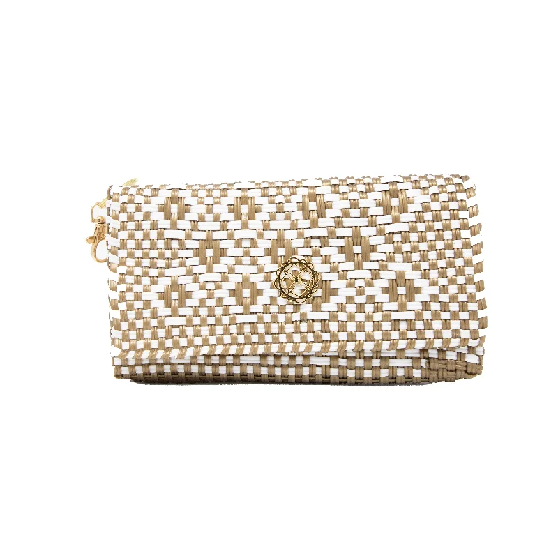  Trendy And Timeless Handbags Now On SaleGOLD AZTEC CLUTCH