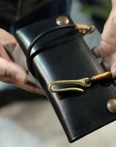  High-Fashion Handbags At Reduced CostsHandmade Leather Mens Cool Long Leather Wallet Biker Wallet Clutch Wallet for Men
