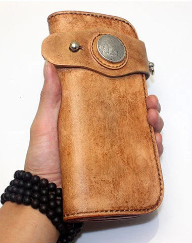 Modern Handbags With Stylish DiscountsHandmade biker wallet vintage men biker wallet bifold leather Long wallet purse clutch for men