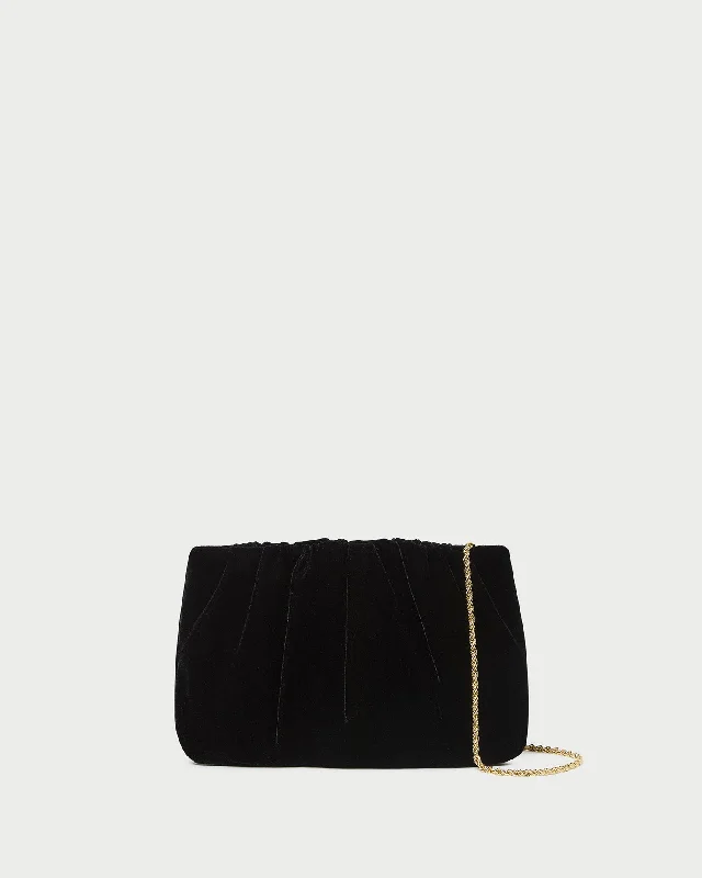  Trendy And Classic Bags Now At Unbeatable DiscountsSerena Black Gathered Velvet Clutch