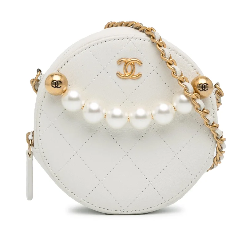  Shoulder Bags, Best Deals TodayChanel Lambskin Pearl Round Clutch with Chain (SHG-eBDOPl)