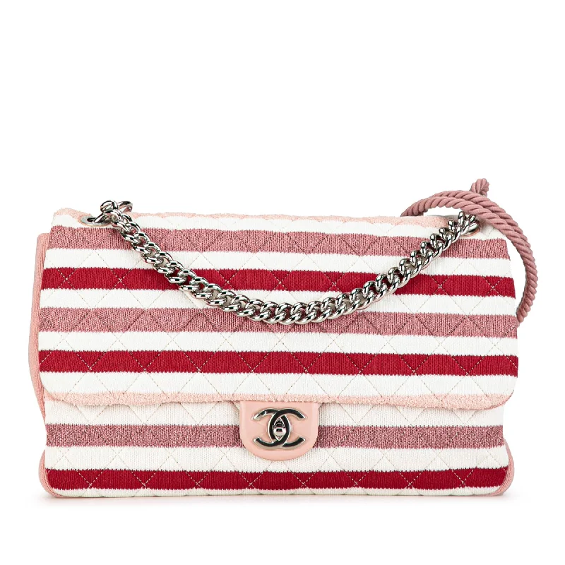  Shop Stylish Bags At Unbeatable PricesChanel Maxi Stripe Jersey Felt and Rope Flap (SHG-64cbwe)