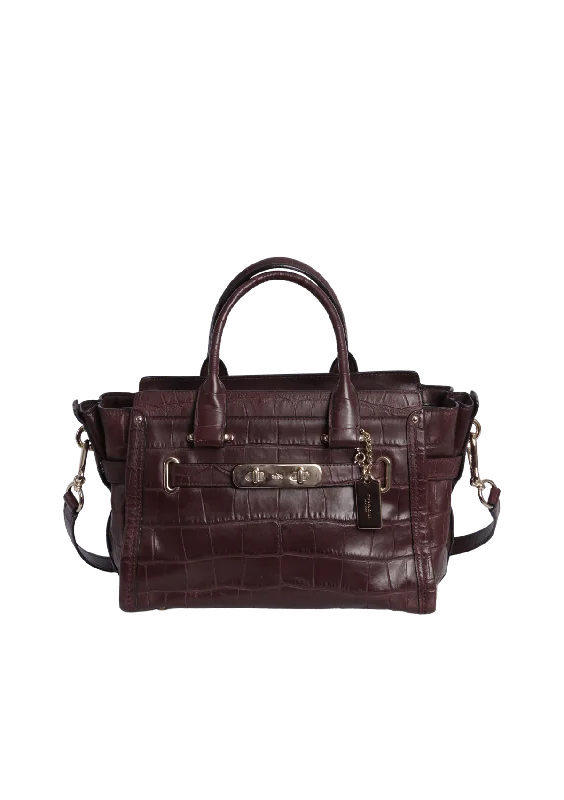  The Best Handbag Offers Are HereCROCODILE EMBOSSED SWAGGER BAG