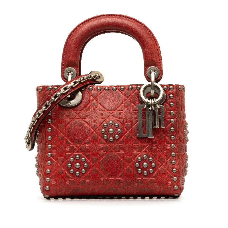  Flash Sale On Elegant Bags – Limited Stock AvailableDior Mini Embossed Calfskin Cannage Studded Supple Lady Dior (SHG-RUPLaM)
