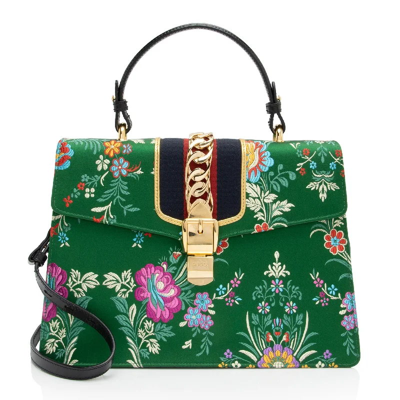  Affordable Luxury – Exclusive Savings On Premium BagsGucci Jacquard Floral Sylvie Medium Top Handle (SHF-ecl3Zg)