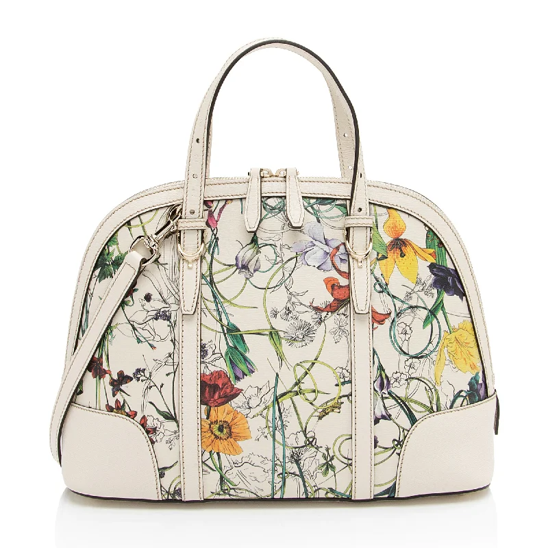  Premium Bags At Special PricesGucci Leather Flora Nice Satchel (SHF-5DGwQW)