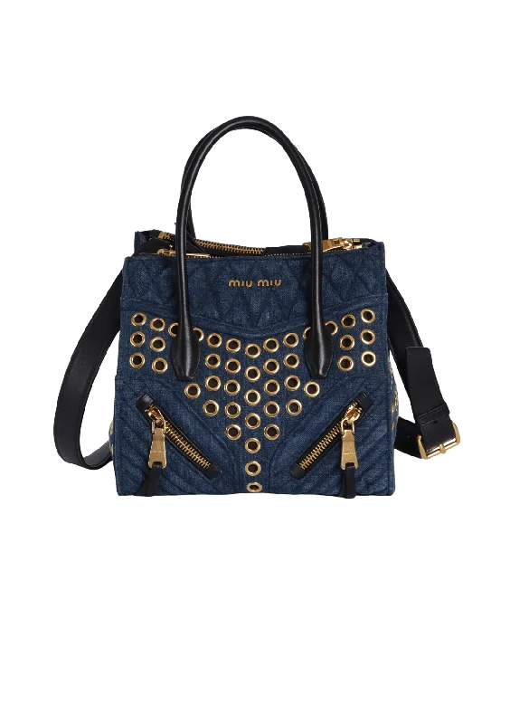  Designer Bags, Low PricesMATELASSE DENIM GROMMET BIKER